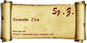 Szende Zia névjegykártya